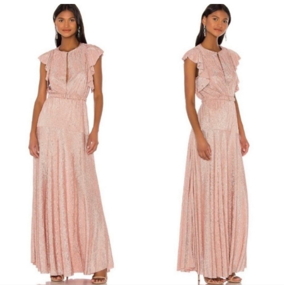 Sabina Musayev Topaz Gown in Blush Pink Sz Large Elegant And Delicate Night Gown